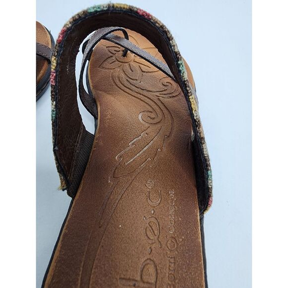 B.O.C. Born O Concept Brown Thong Slip on Striped Sandal‎ Size 6 - Picture 5 of 10